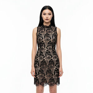 Gracia Black Lace Unlined/Shell-less Mini Dress - Small